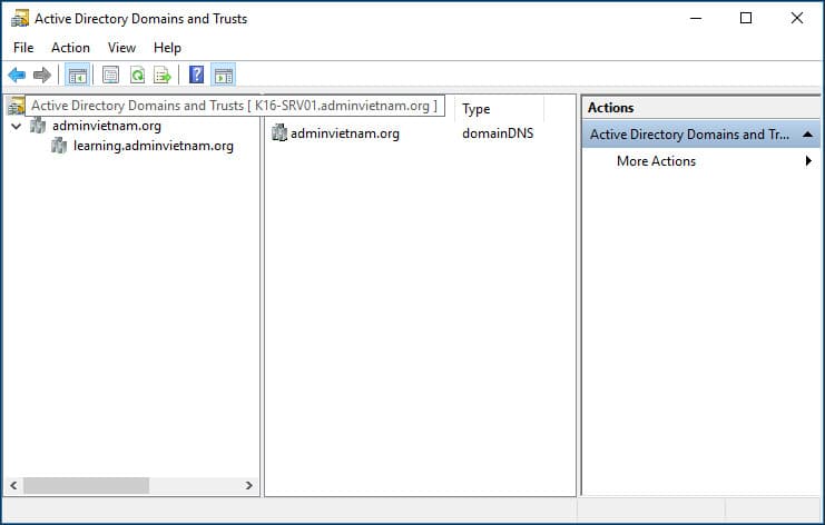 Triển khai Child Domain trên Windows Server 2016